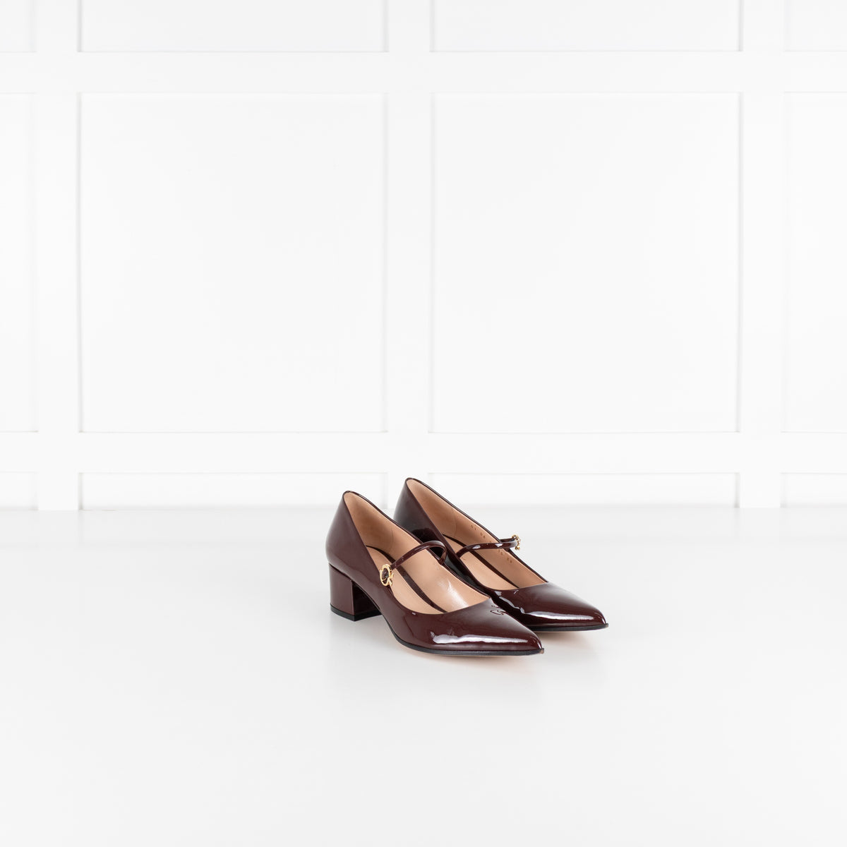 Gianvito Rossi Ribbon Jane Burgundy Patent Shoe - Image 7