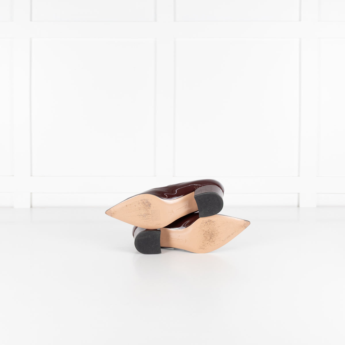 Gianvito Rossi Ribbon Jane Burgundy Patent Shoe - Image 8
