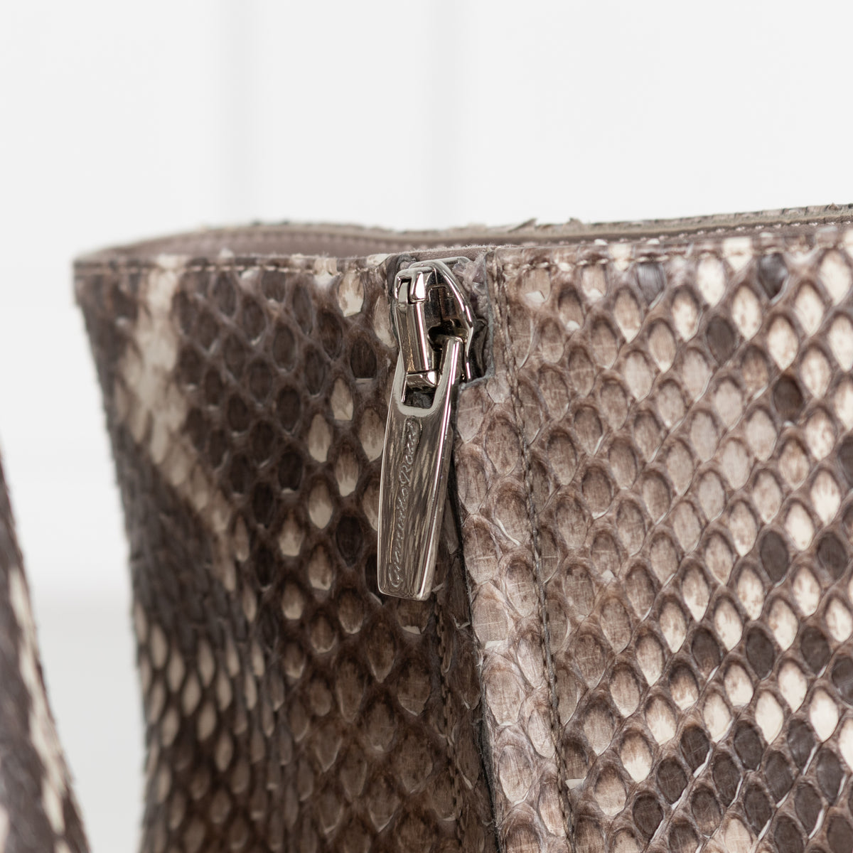 Gianvito Rossi Taupe Snakeskin Block Heel Ankle Boots - Image 13