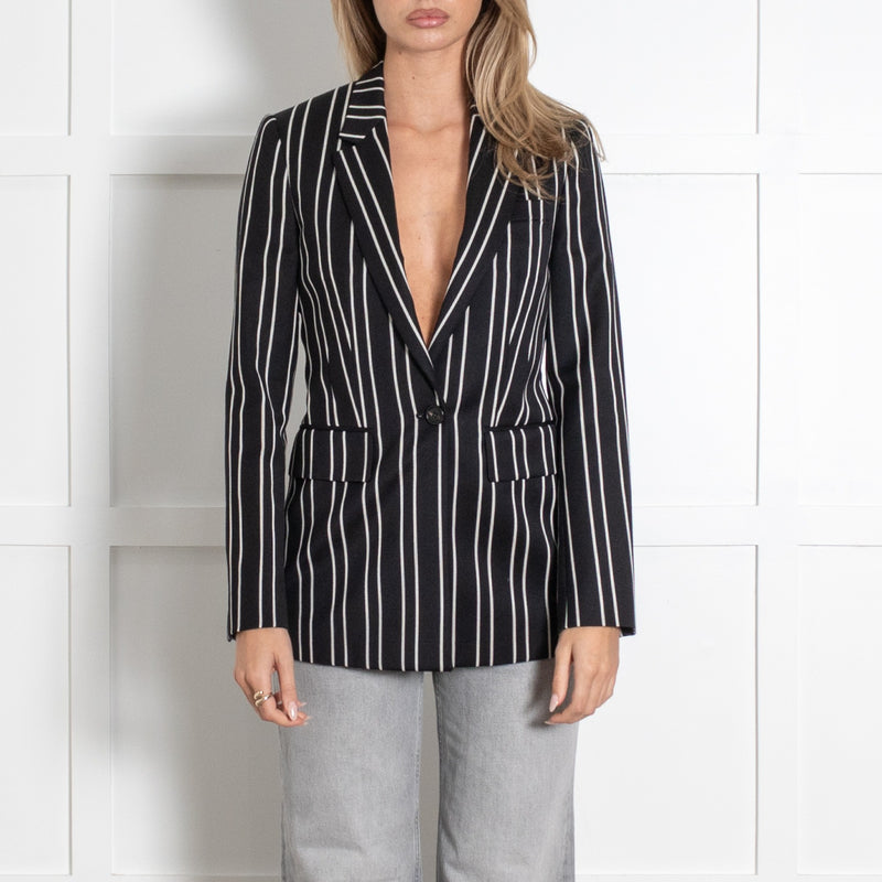 Givenchy Black White Striped Blazer Jacket - Image 2