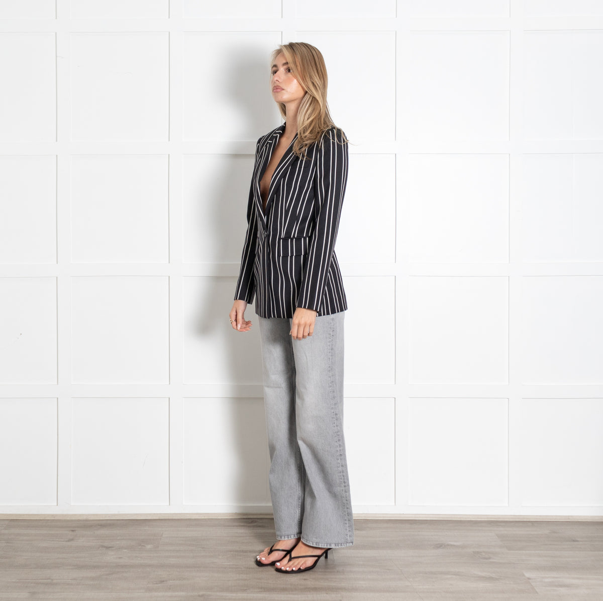 Givenchy Black White Striped Blazer Jacket - Image 3