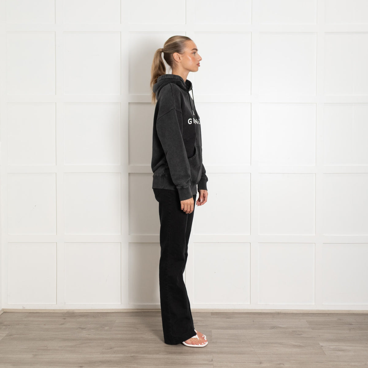 Givenchy Dark Grey Logo Hooded Sweatshirt - Image 6