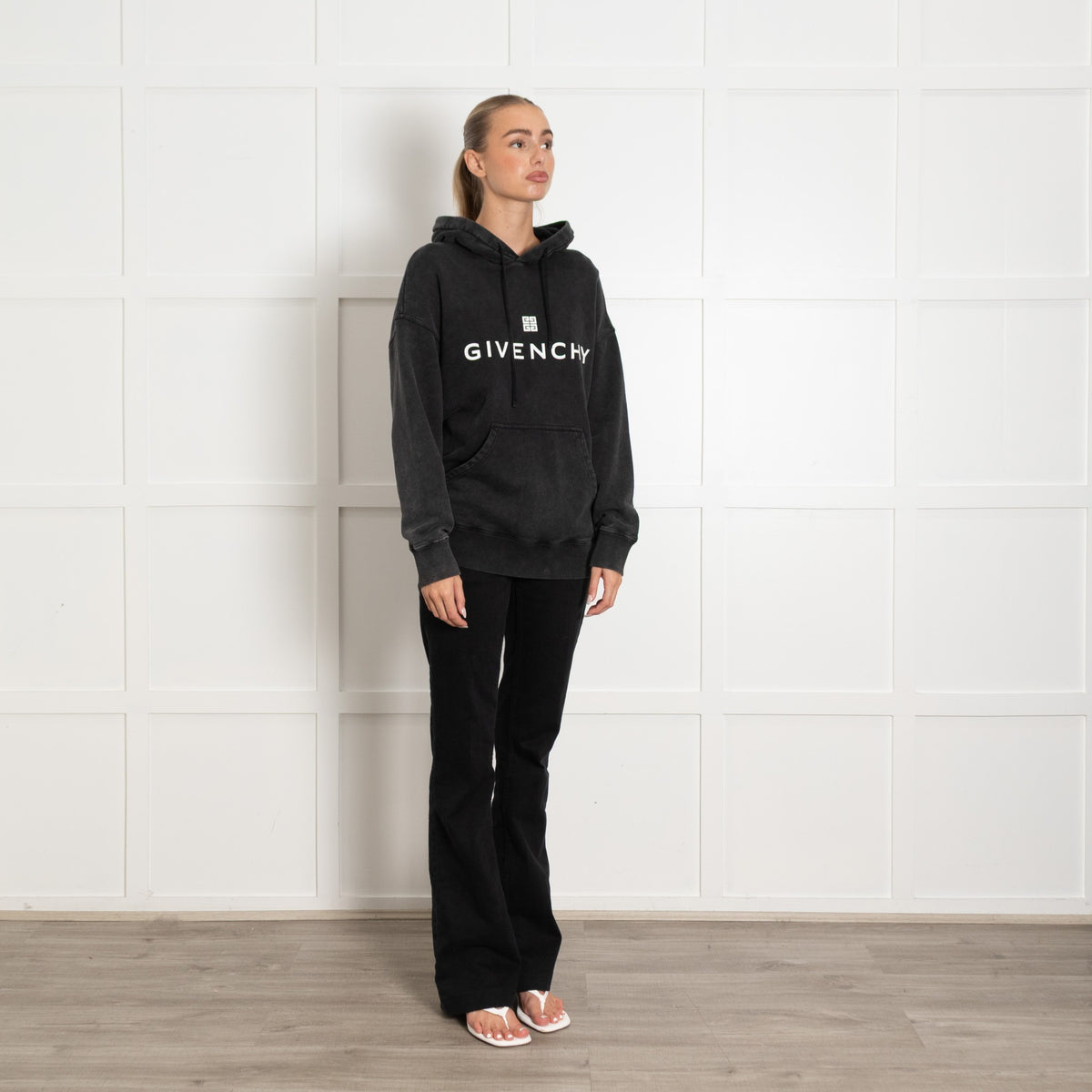 Givenchy Dark Grey Logo Hooded Sweatshirt - Image 7
