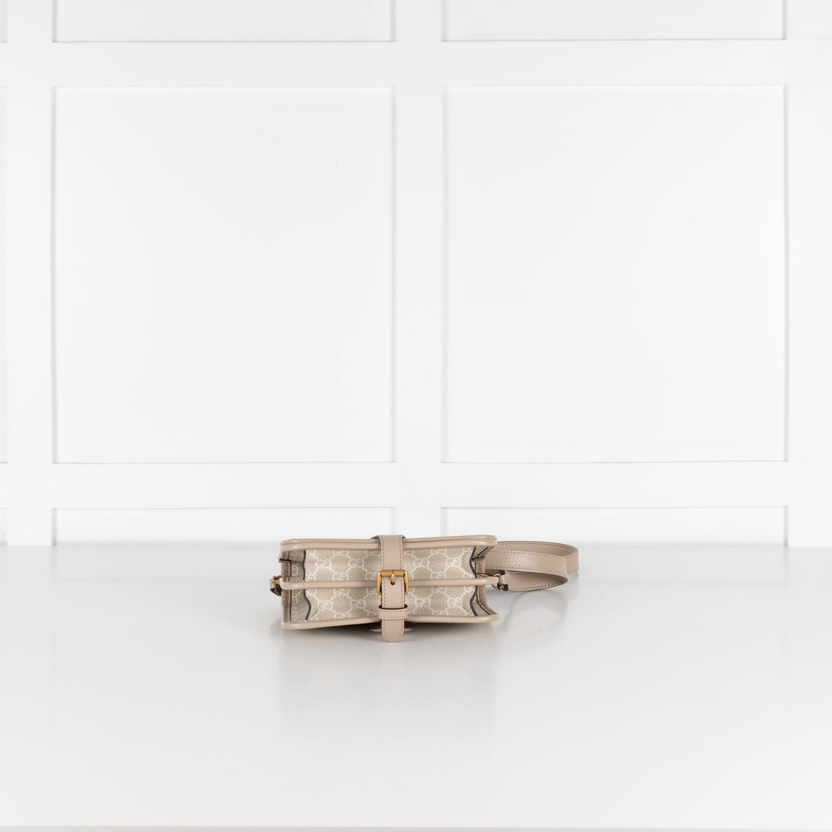 Gucci Beige & White Canvas Interlocking G Crossbody Bag - Image 9