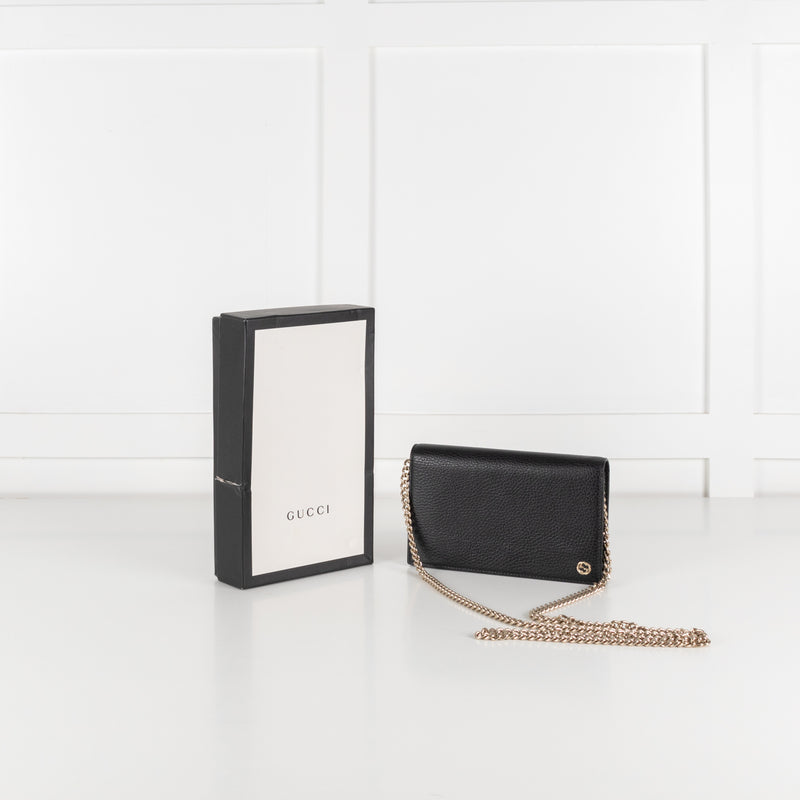 Gucci Black Betty Leather Wallet On Chain - Image 2