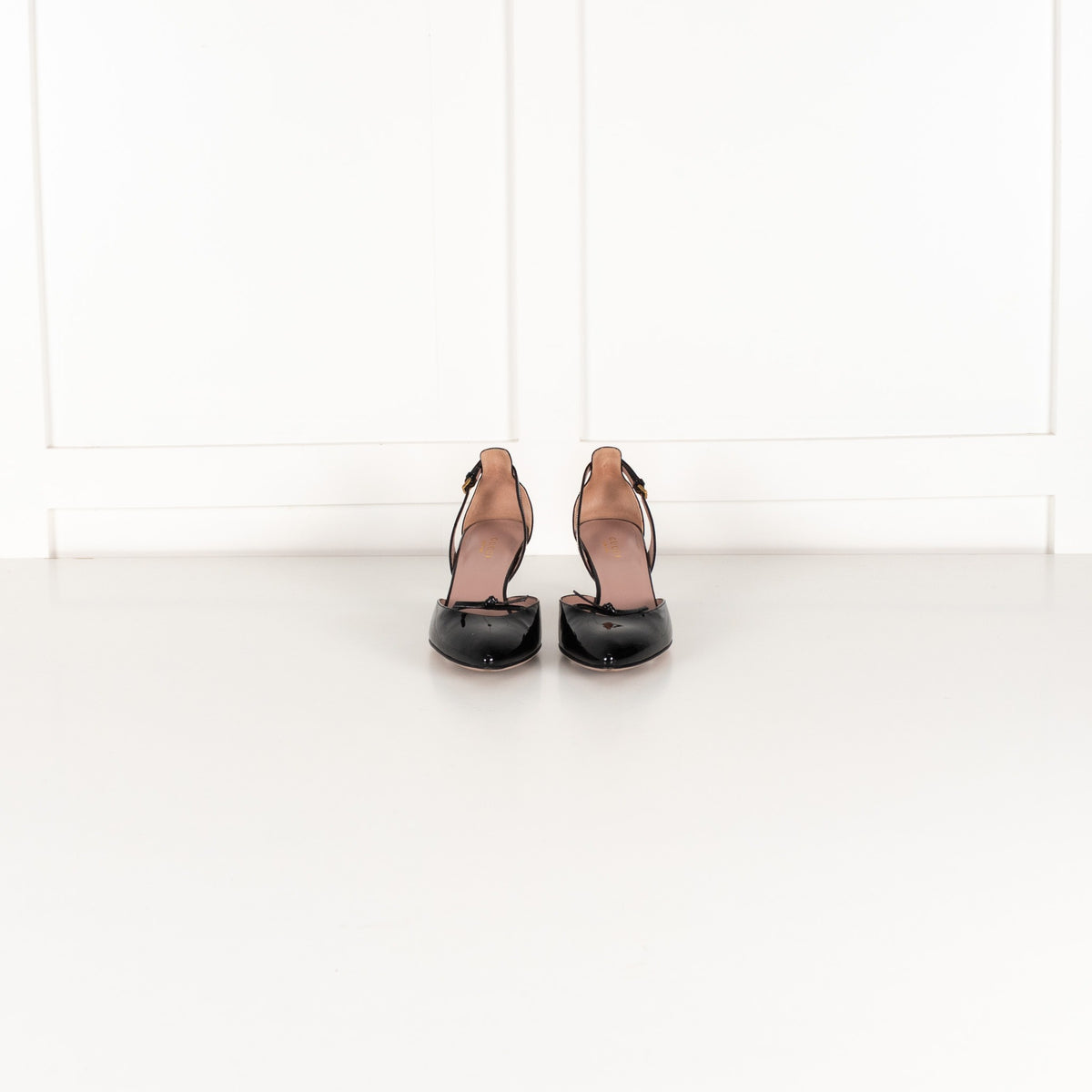 Gucci D'Orsay Black Patent Leather Pumps With Bow Detail UK 3.5 - Image 3