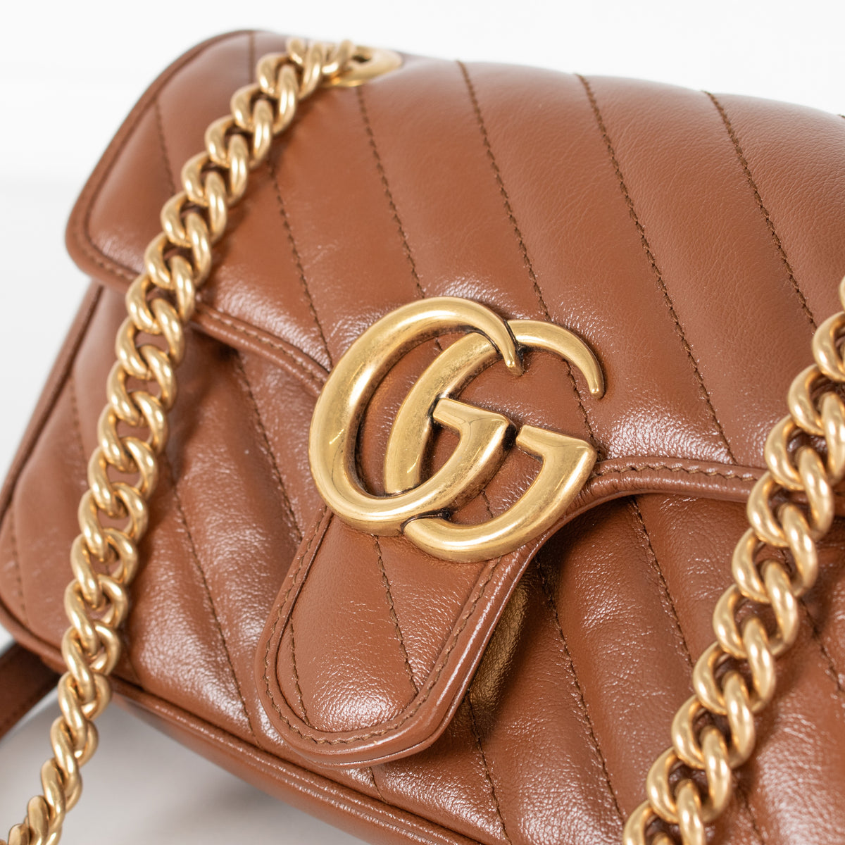 Gucci GG  Brown Marmont Matelasse Small  Bag - Image 12