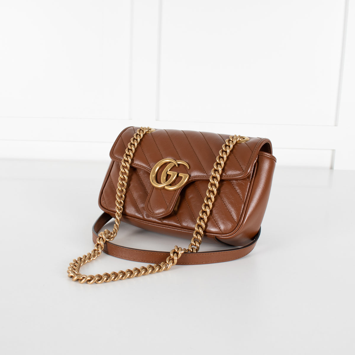 Gucci GG  Brown Marmont Matelasse Small  Bag - Image 9
