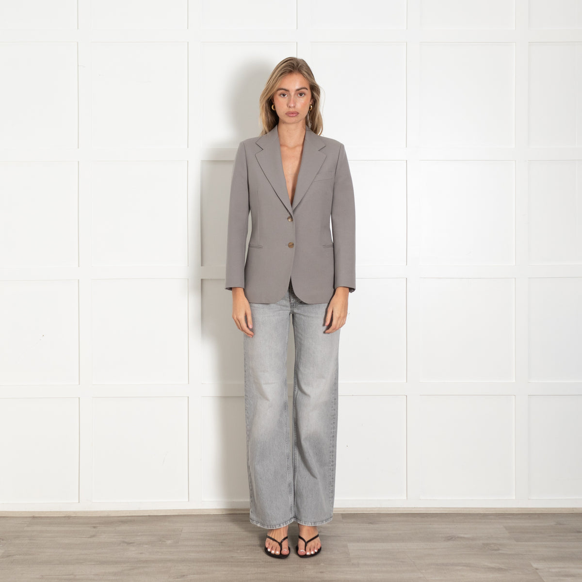 Gucci Light Grey Wool Single-Breasted Blazer - Image 1