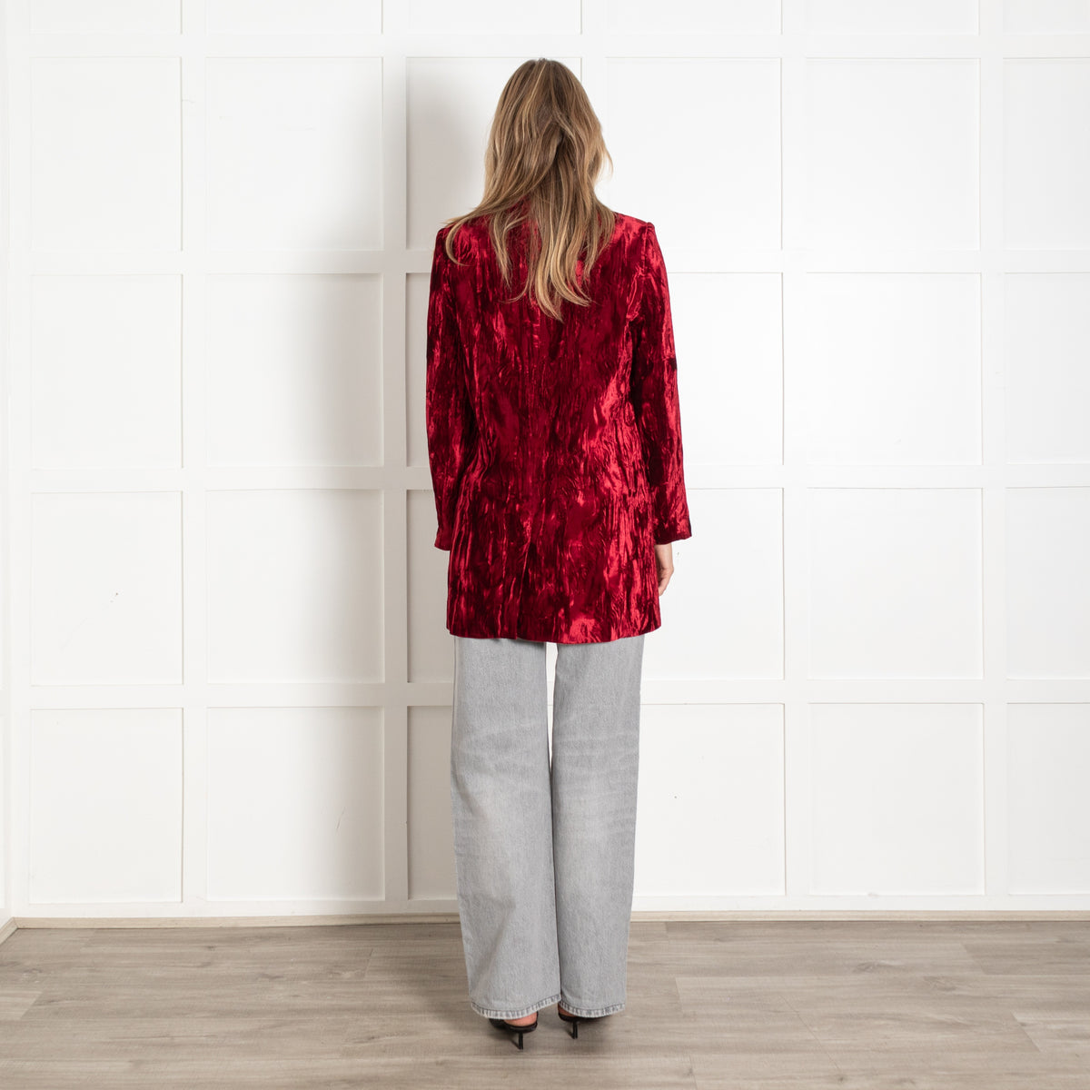 Haider Ackermann Red Crushed Velvet Blazer Jacket - Image 5