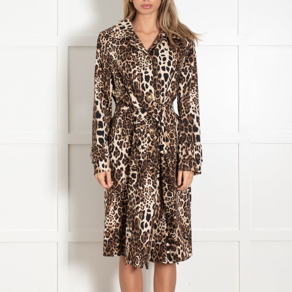 Leopard Print Trench Coat - Image 2