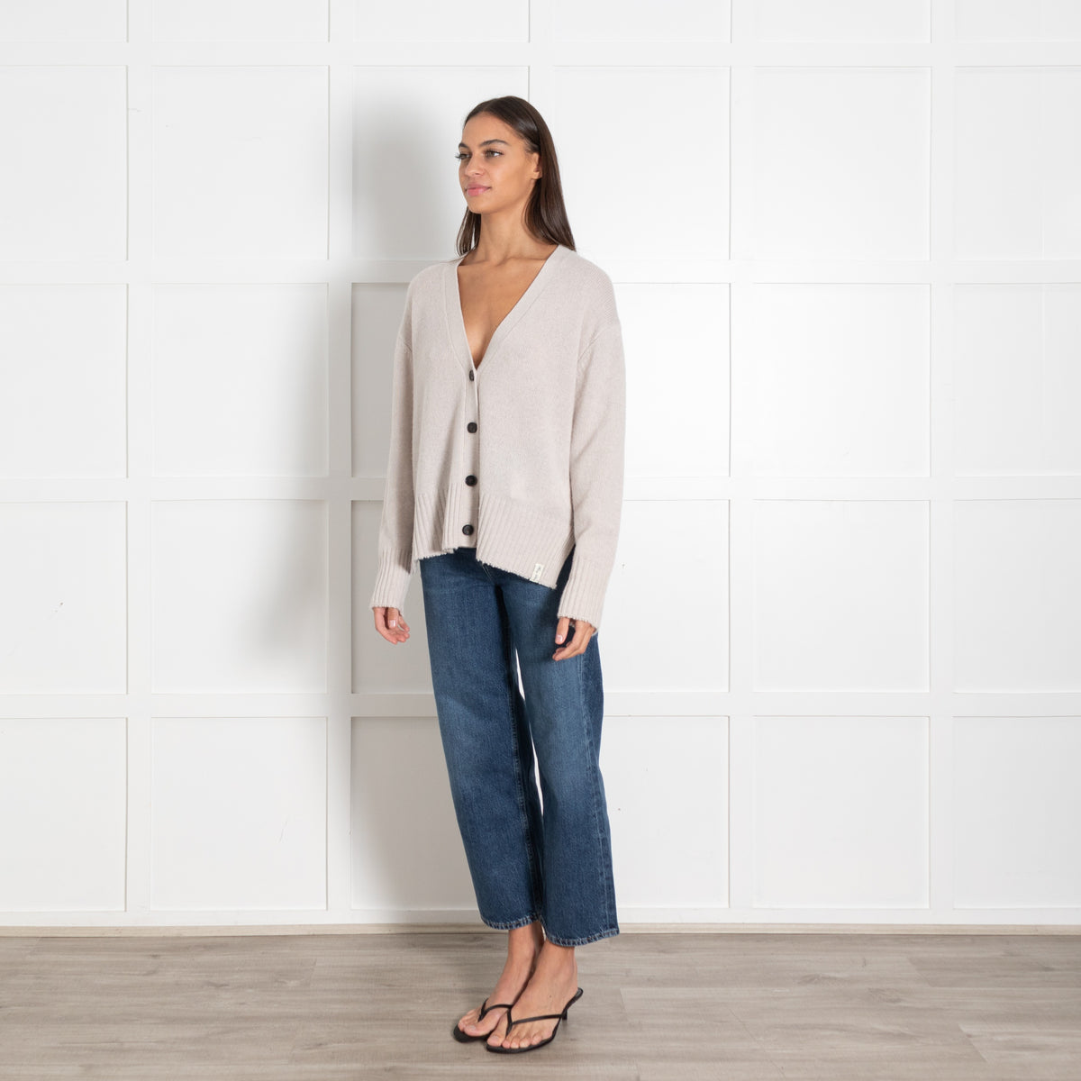 Henry Christ 100% Cashmere Button-Front Cardigan - Image 3