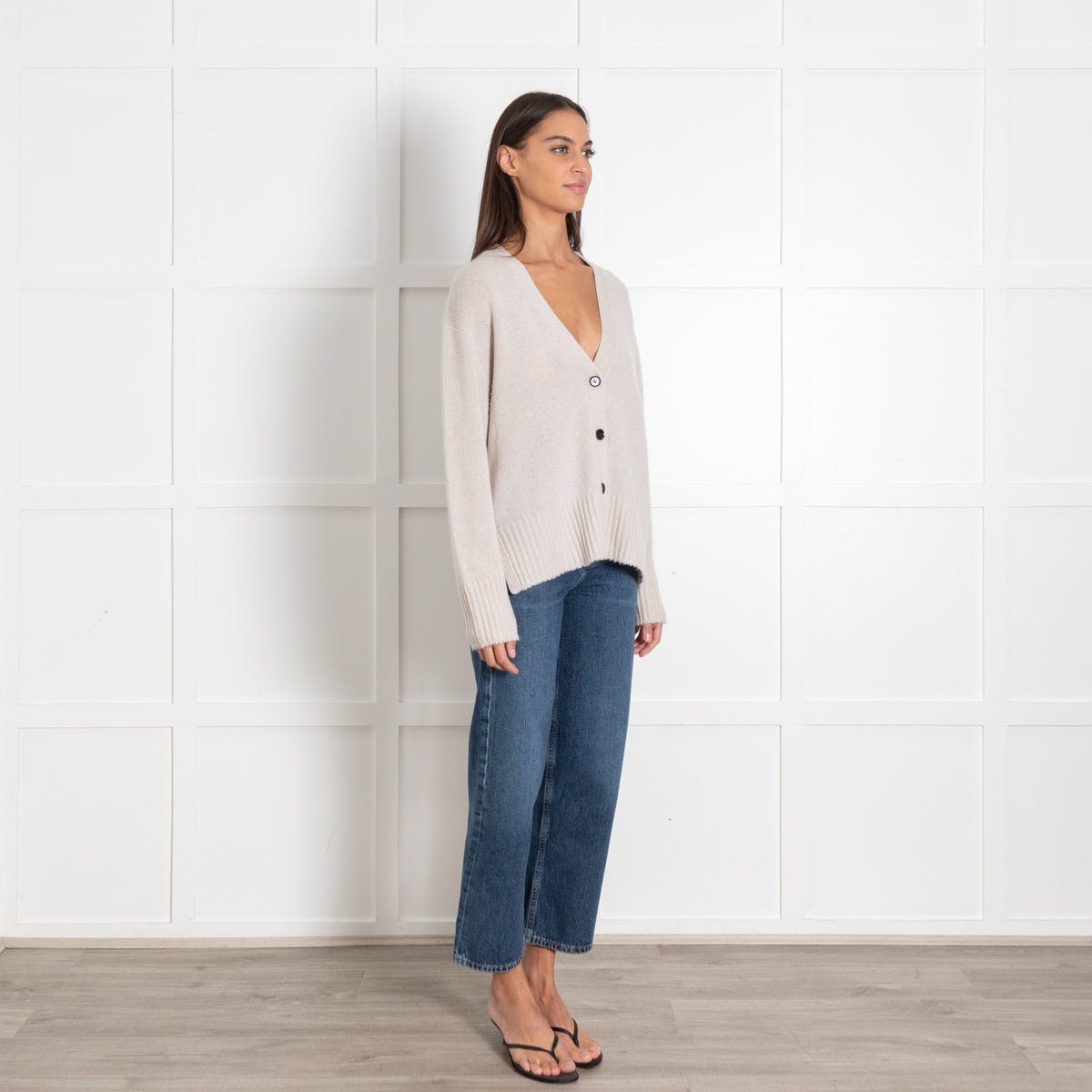 Henry Christ 100% Cashmere Button-Front Cardigan - Image 7