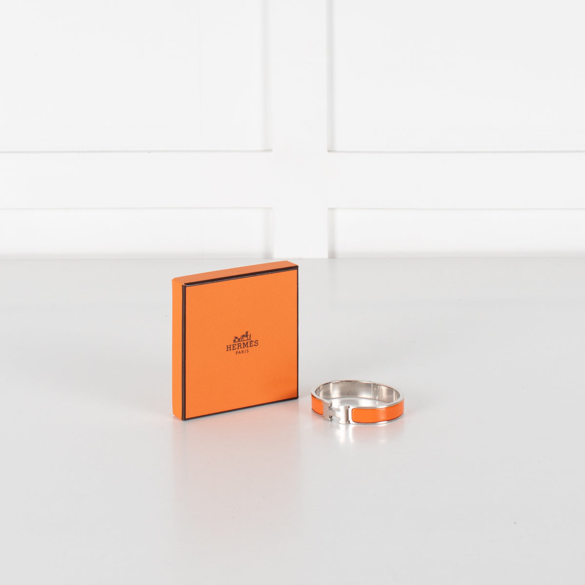Hermes Enamel Clic H clasp Bracelet Orange - Image 2