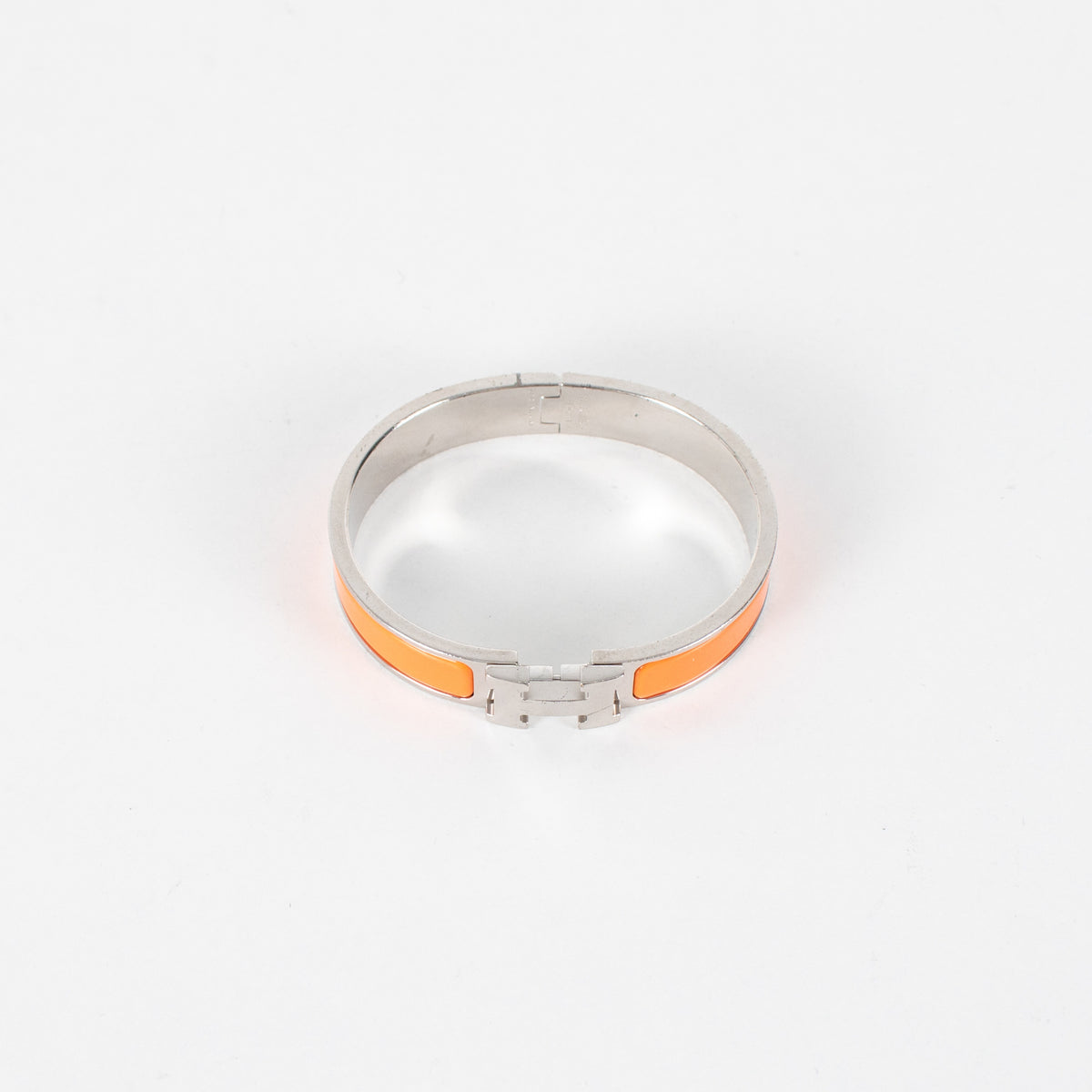 Hermes Enamel Clic H clasp Bracelet Orange - Image 4