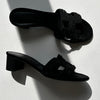 Hermes Black Suede Crystal Oasis Sandals