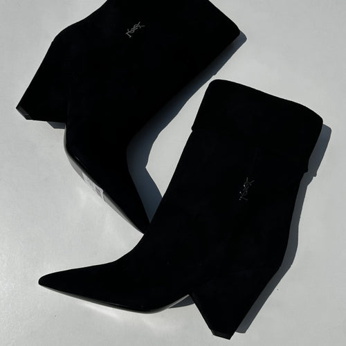 Saint Laurent Niki Black Suede Boots