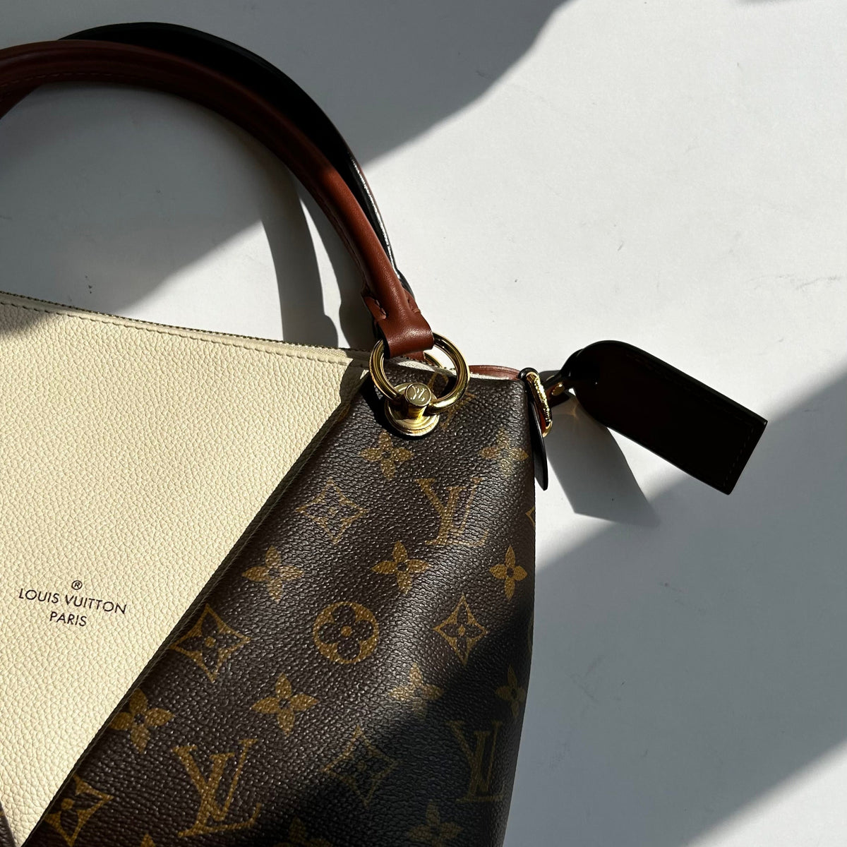 Louis Vuitton Monogram Cream V BB Tote