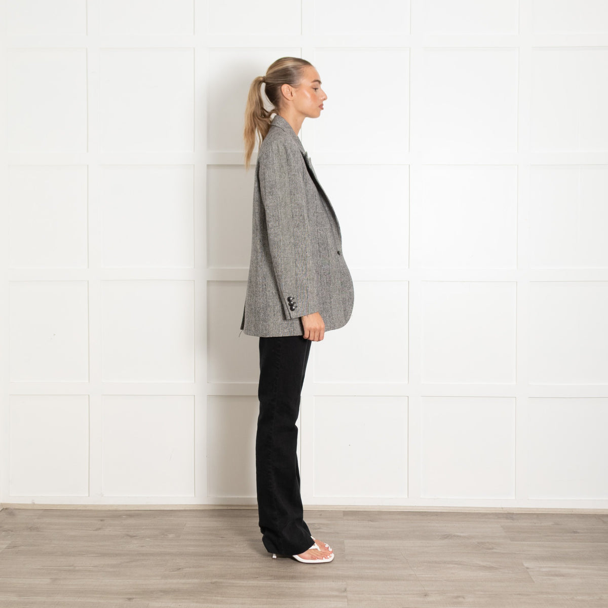 Iris Grey Check Cotton Wool Blend Blazer - Image 6