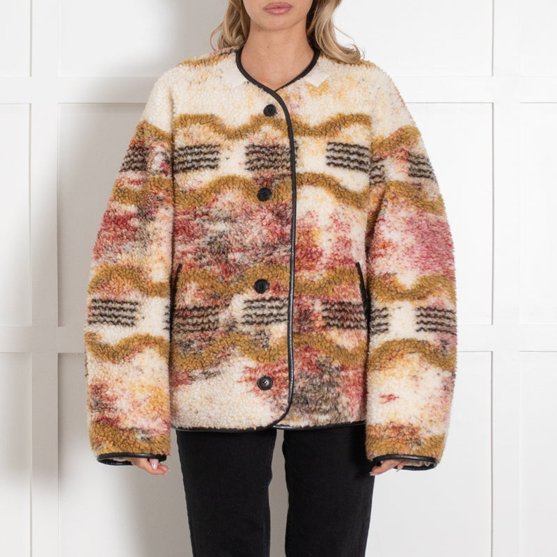 Isabel Marant Etoile Fleece Multicolour Umala Reversible Jacket - Image 2