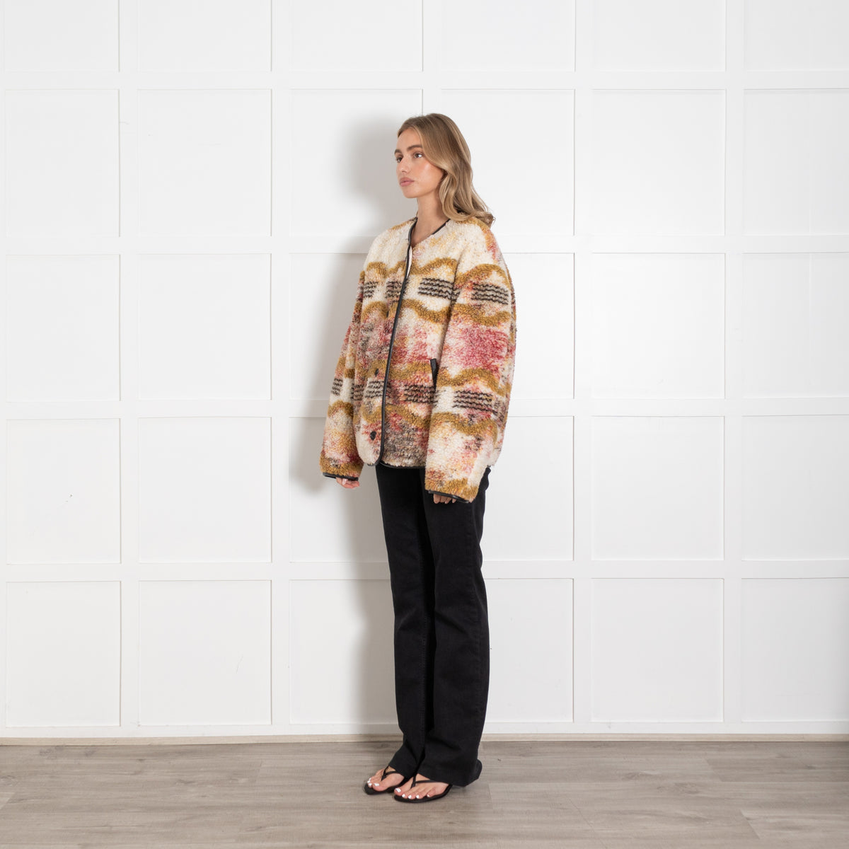Isabel Marant Etoile Fleece Multicolour Umala Reversible Jacket - Image 3