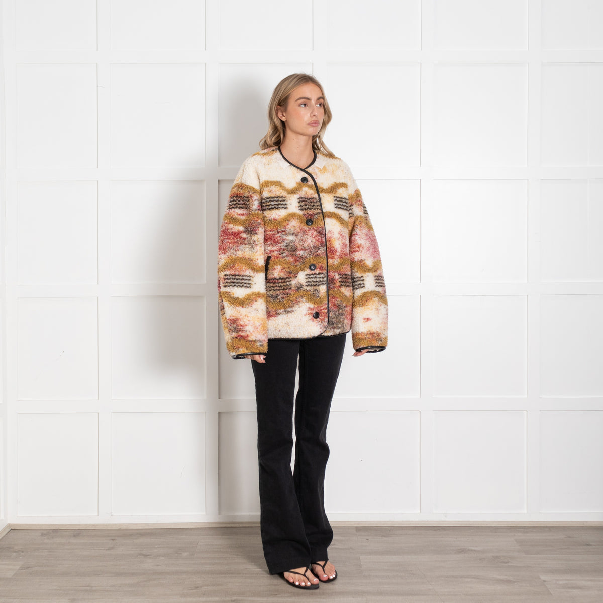 Isabel Marant Etoile Fleece Multicolour Umala Reversible Jacket - Image 6