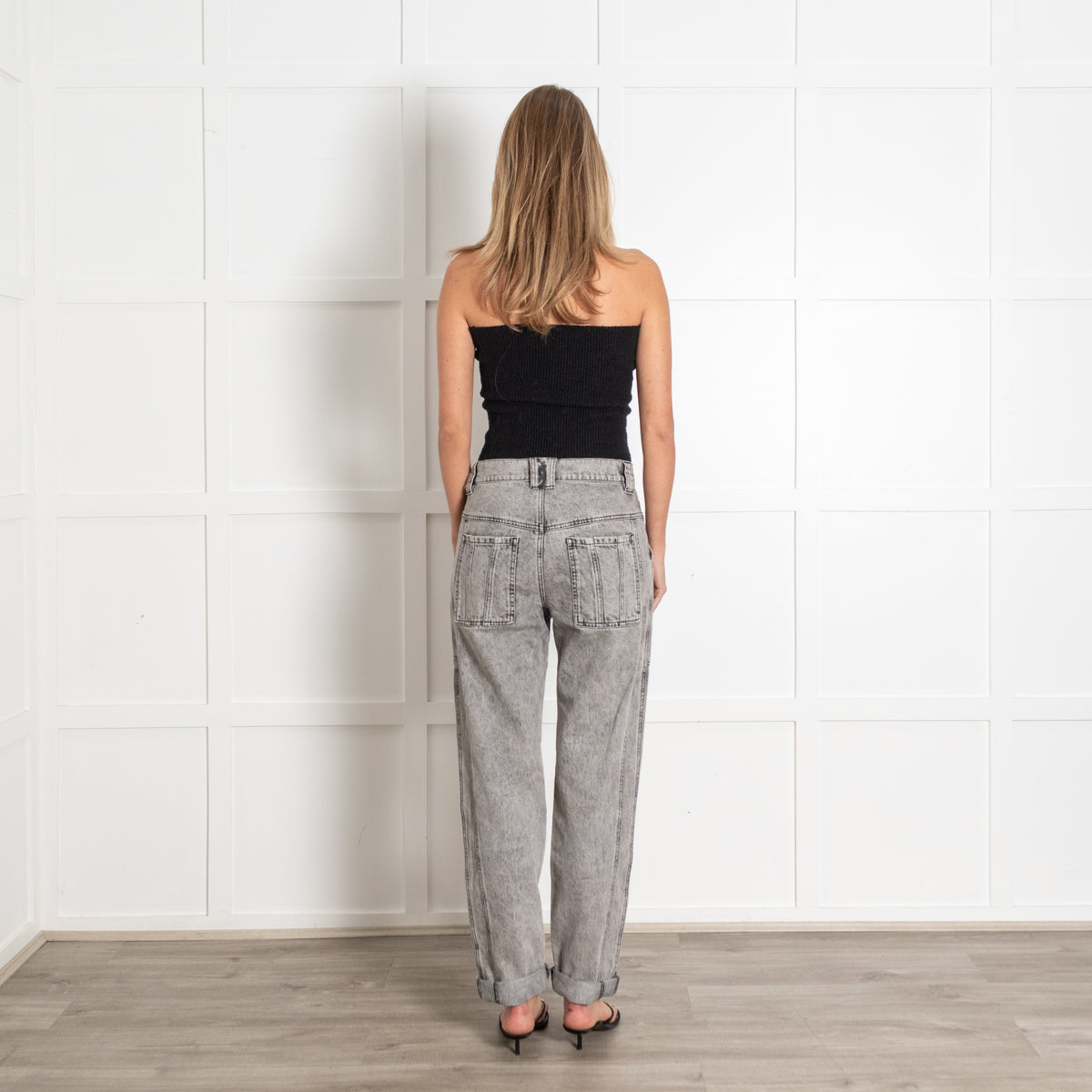 Isabel Marant Etoile Grey Acid Wash High-Rise Jeans - Image 5