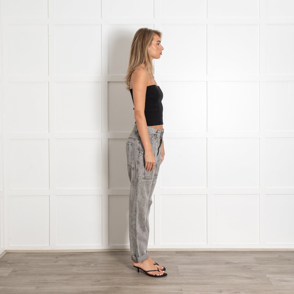 Isabel Marant Etoile Grey Acid Wash High-Rise Jeans - Image 6