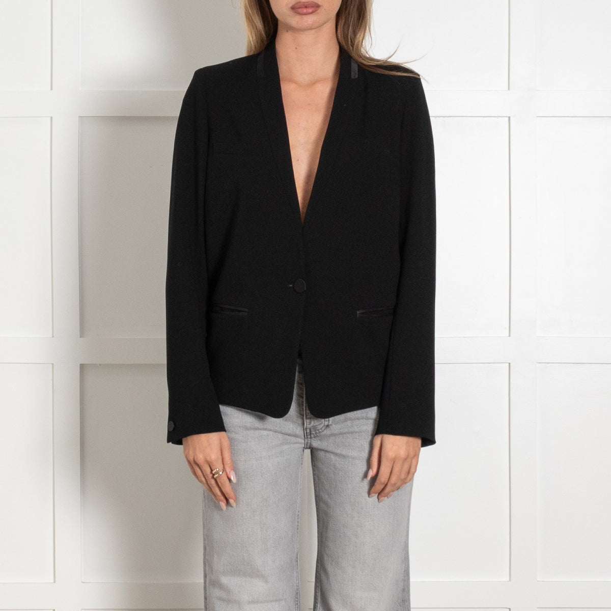 Isabel Marant Black Satin Trim Blazer - Image 2