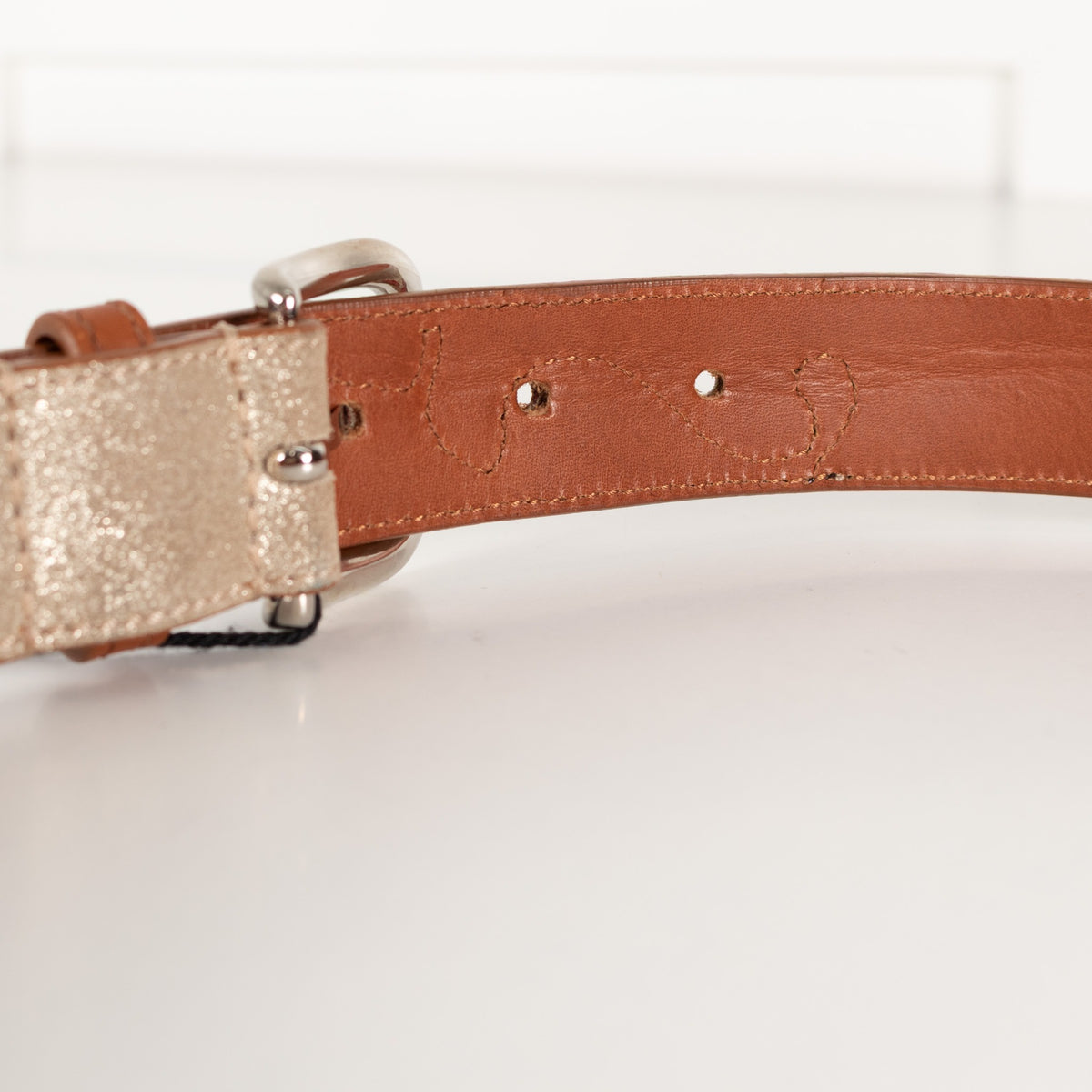 Isabel Marant Gold and Brown Glitter Belt - Image 11