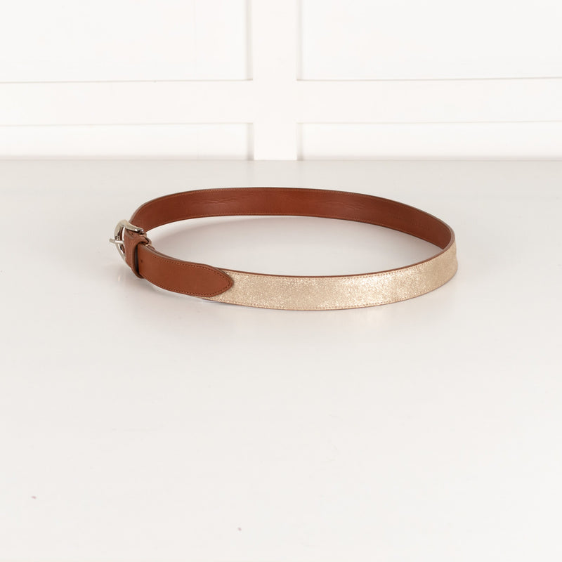 Isabel Marant Gold and Brown Glitter Belt - Image 2