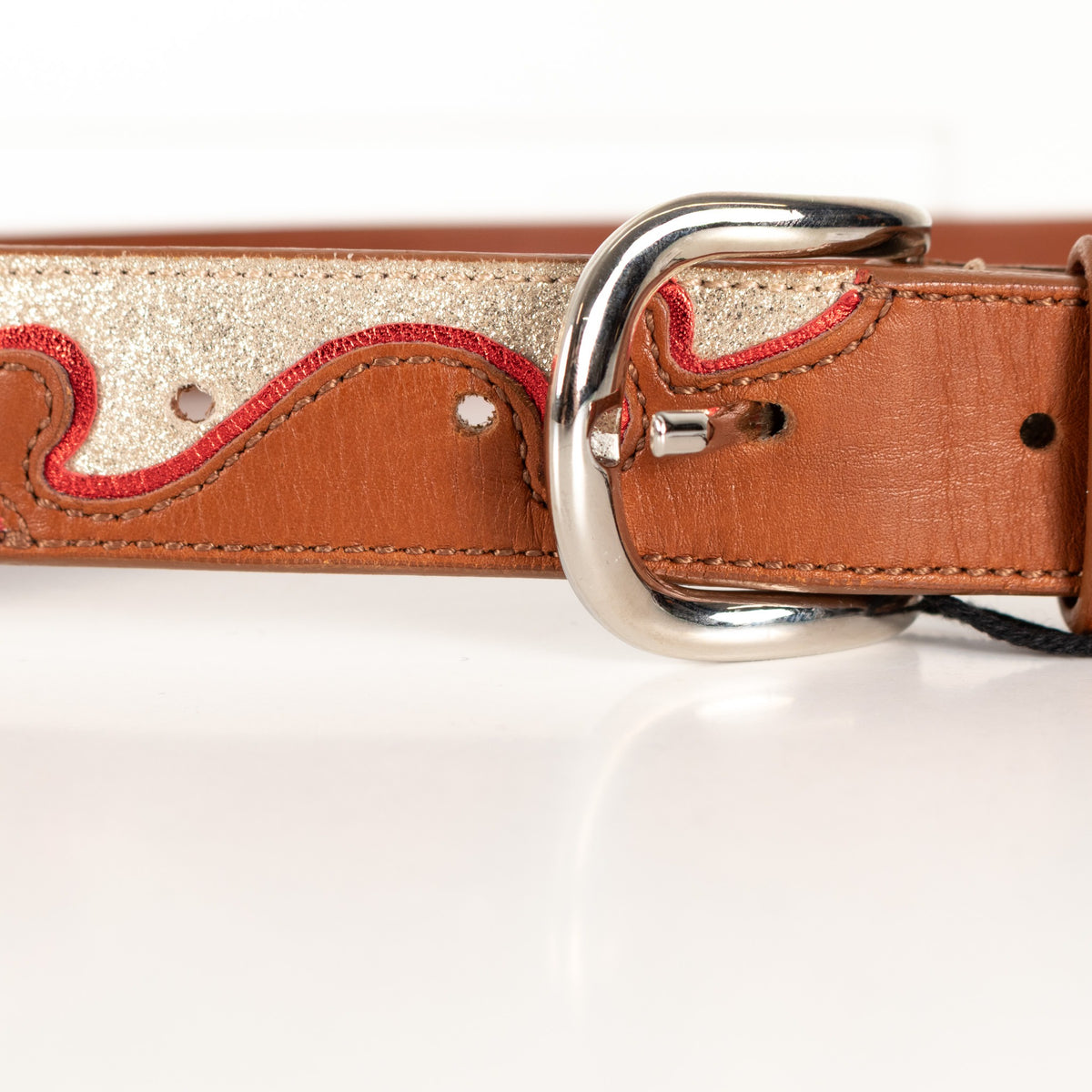 Isabel Marant Gold and Brown Glitter Belt - Image 8