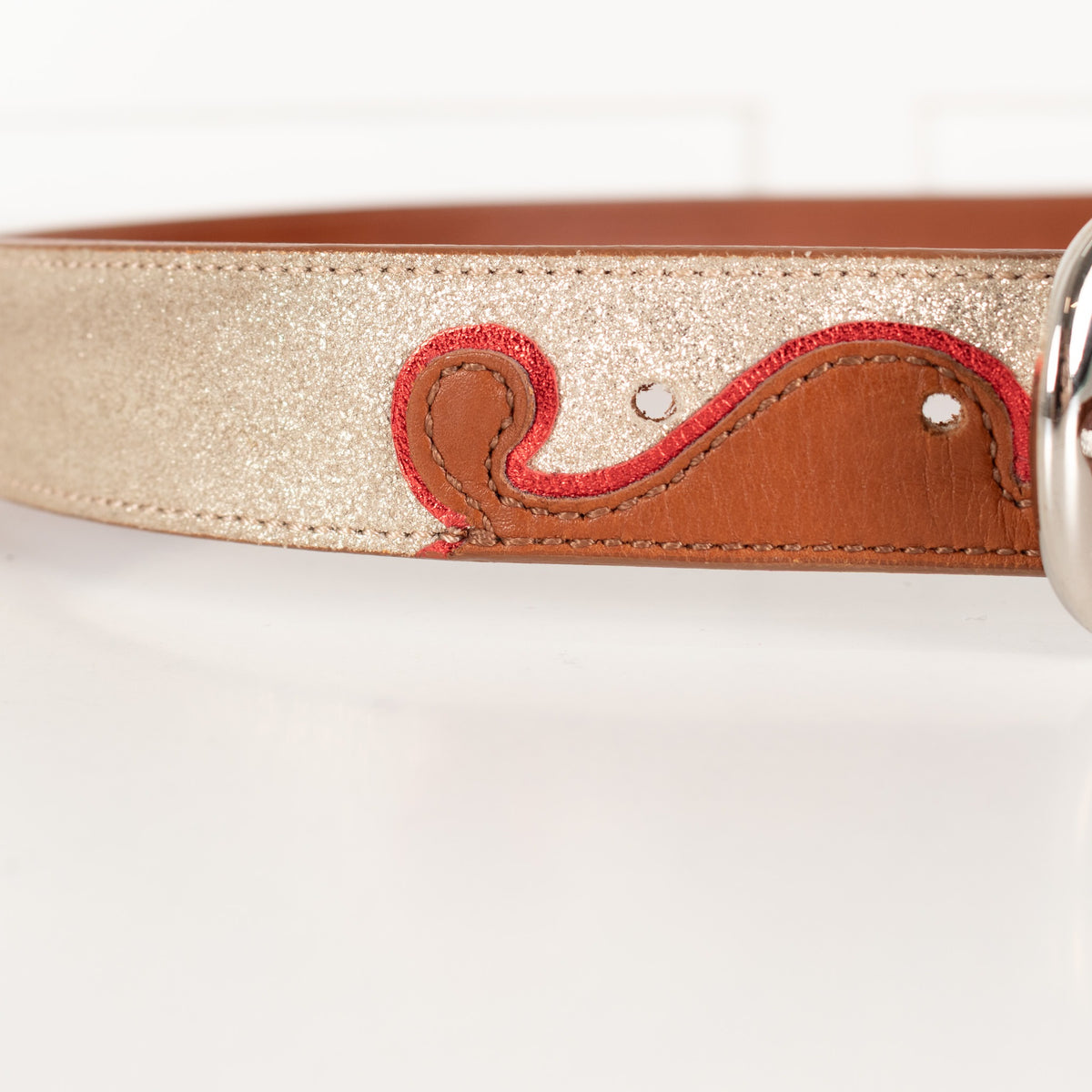 Isabel Marant Gold and Brown Glitter Belt - Image 9
