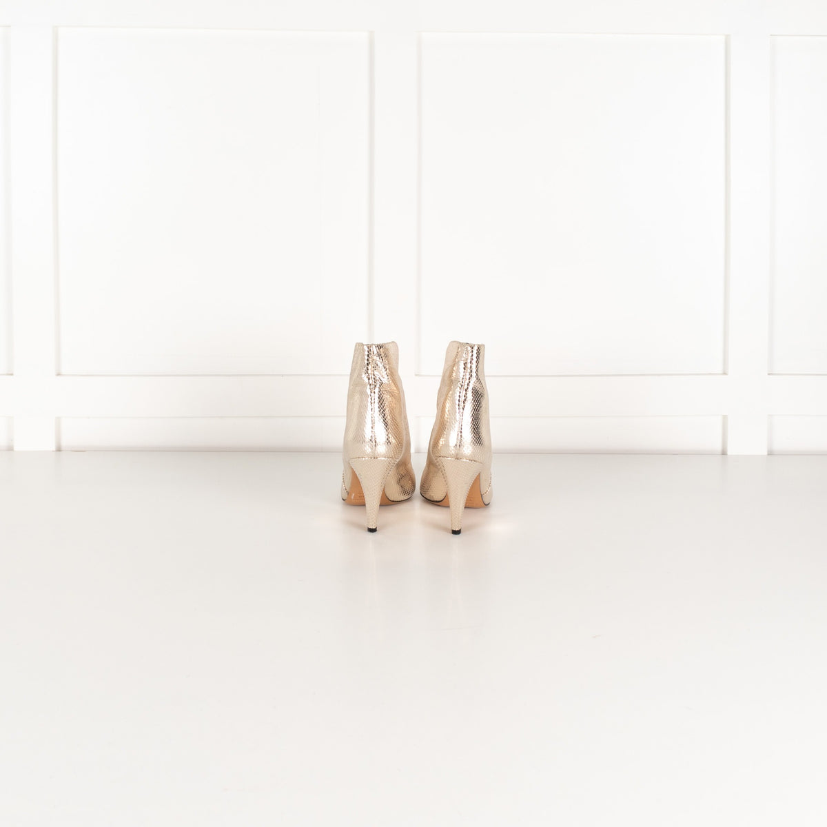 Isabel Marant Gold Embossed Leather Archenn Ankle Boots UK 4 - Image 4
