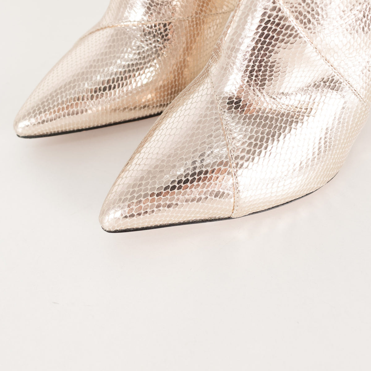 Isabel Marant Gold Embossed Leather Archenn Ankle Boots UK 4 - Image 9