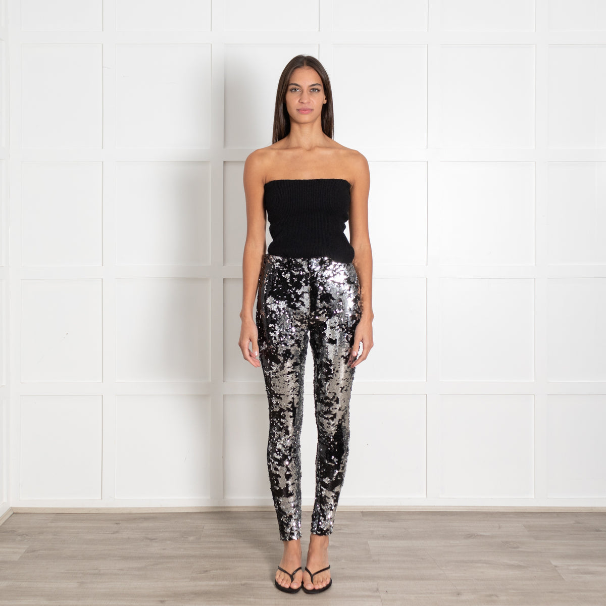 Isabel Marant Grey Silver Sequin Leggings - Image 1