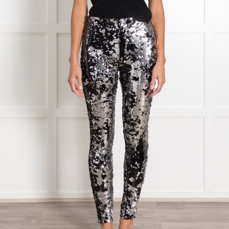 Isabel Marant Grey Silver Sequin Leggings - Image 2