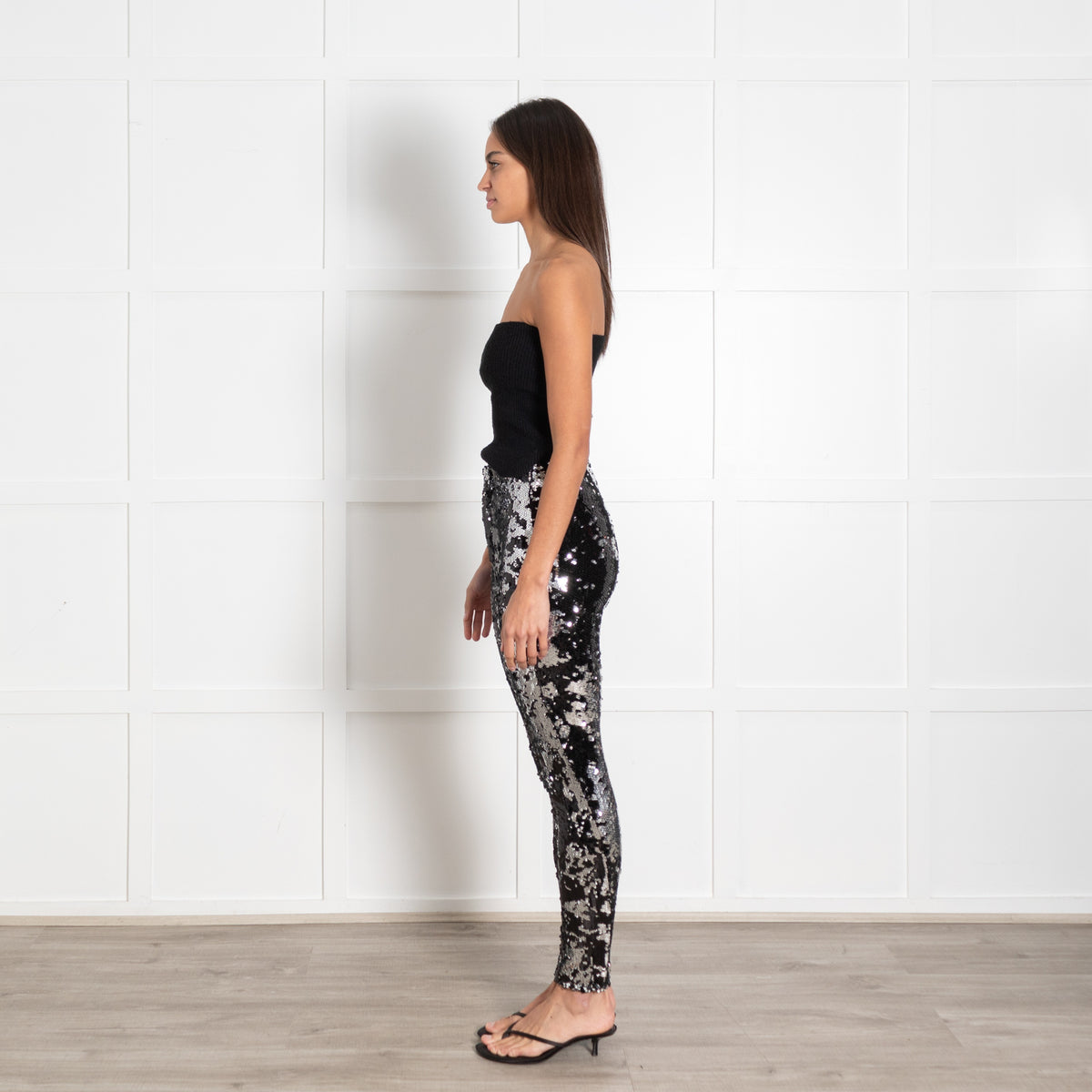 Isabel Marant Grey Silver Sequin Leggings - Image 4