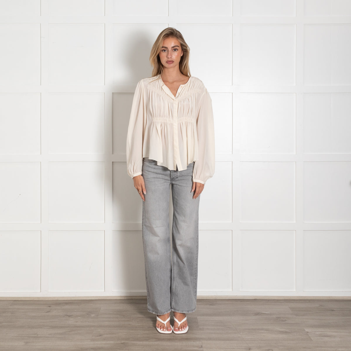 Isabel Marant Nyme Silk Cream Blouse - Image 1