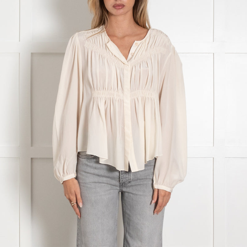 Isabel Marant Nyme Silk Cream Blouse - Image 2