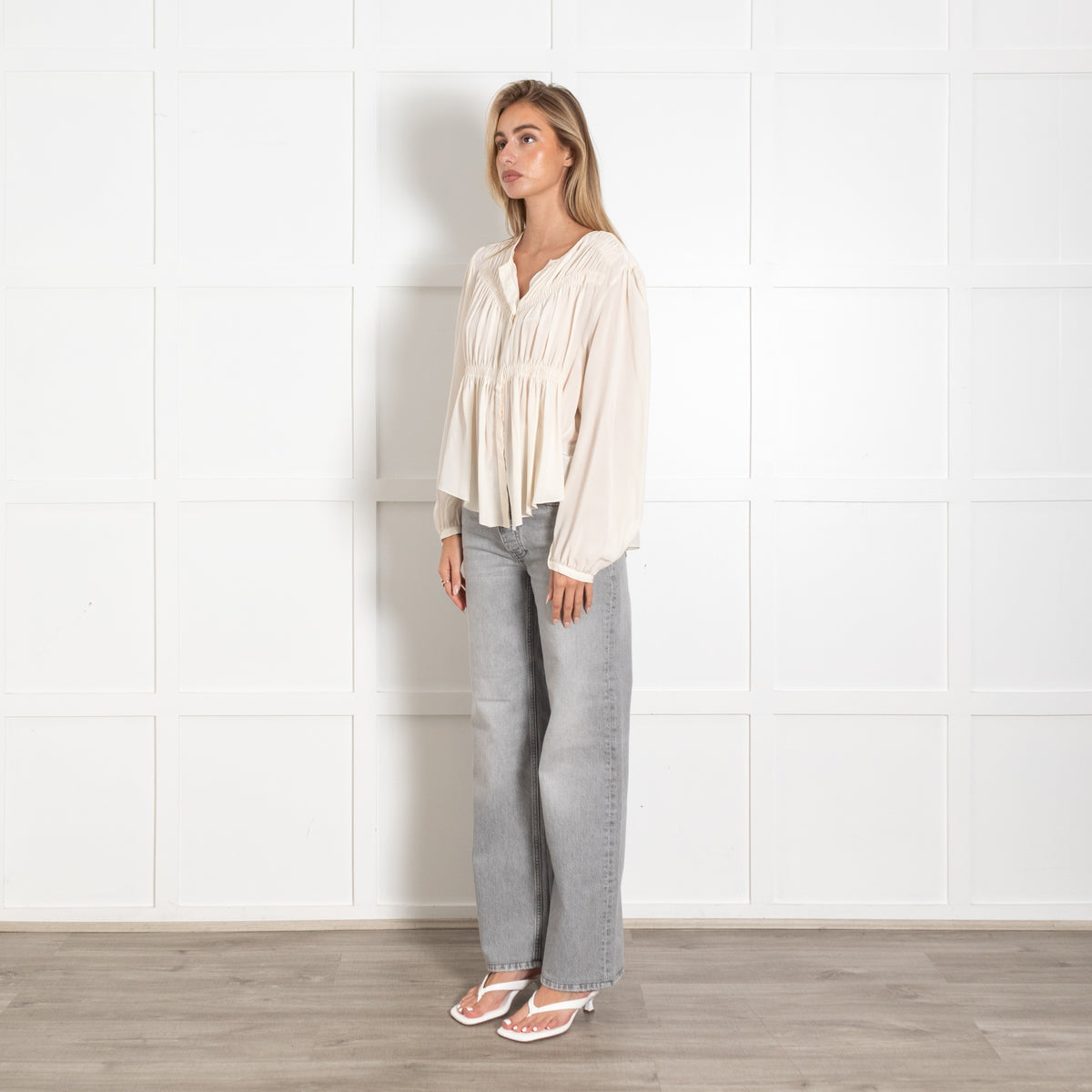 Isabel Marant Nyme Silk Cream Blouse - Image 3