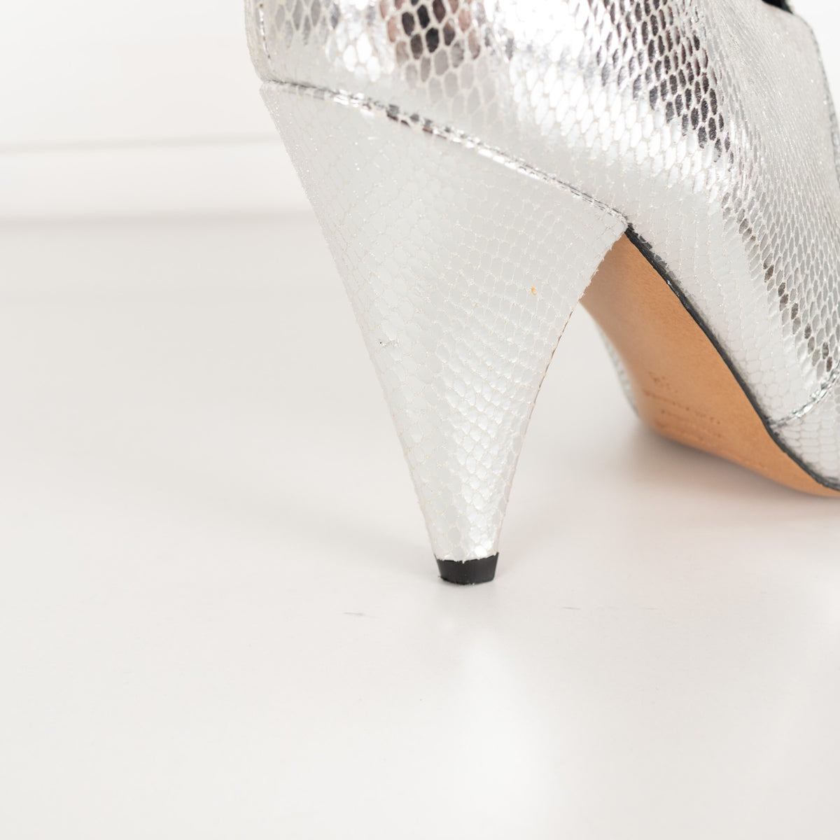 Isabel Marant Silver Embossed Leather Archenn Heeled Ankle Boots in Silver UK 5 - Image 12