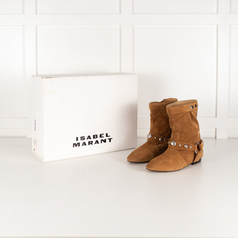 Isabel Marant Stania Tan Suede Ankle Boot UK 39 - Image 2