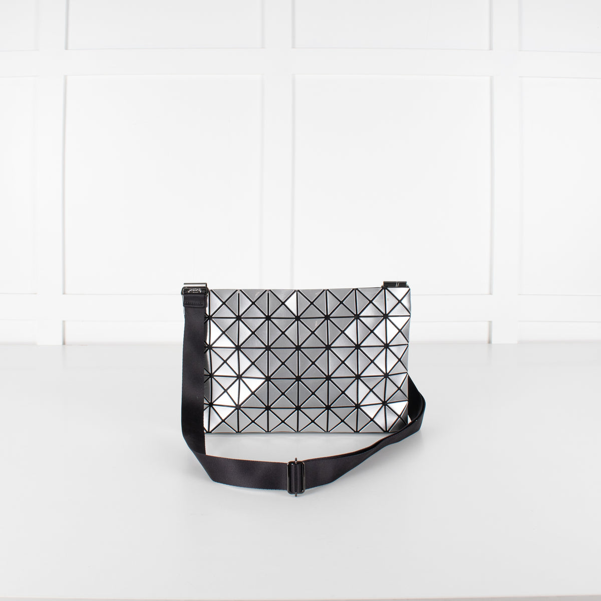 Bao Bao Issey Miyake Lucent Silver Grey Crossbody Bag - Image 1