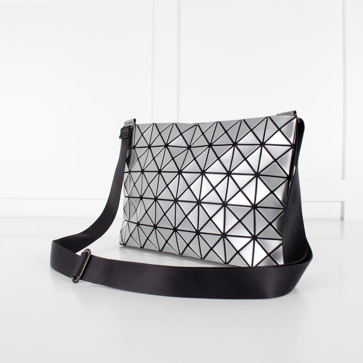 Bao Bao Issey Miyake Lucent Silver Grey Crossbody Bag - Image 6