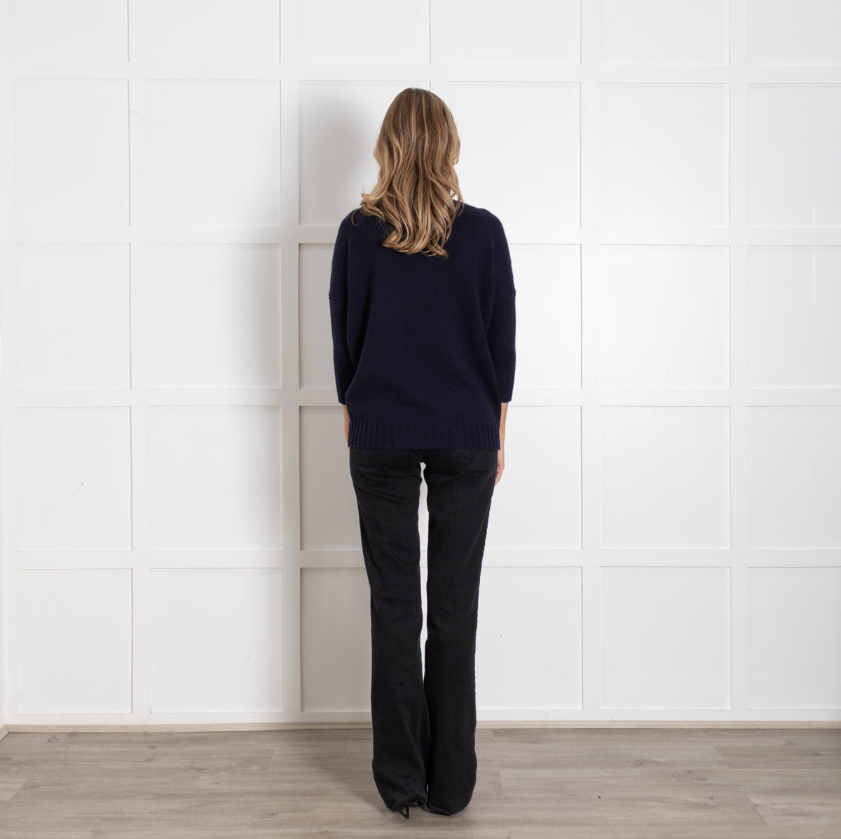 J Crew Navy 3/4  Sleeves Cashmere Jumper - Image 5
