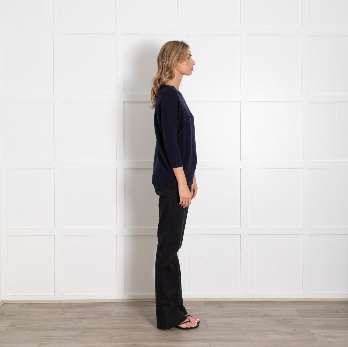J Crew Navy 3/4  Sleeves Cashmere Jumper - Image 6