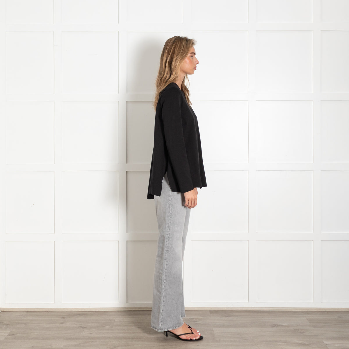 Black Asymmetric Long Sleeve Top - Image 6