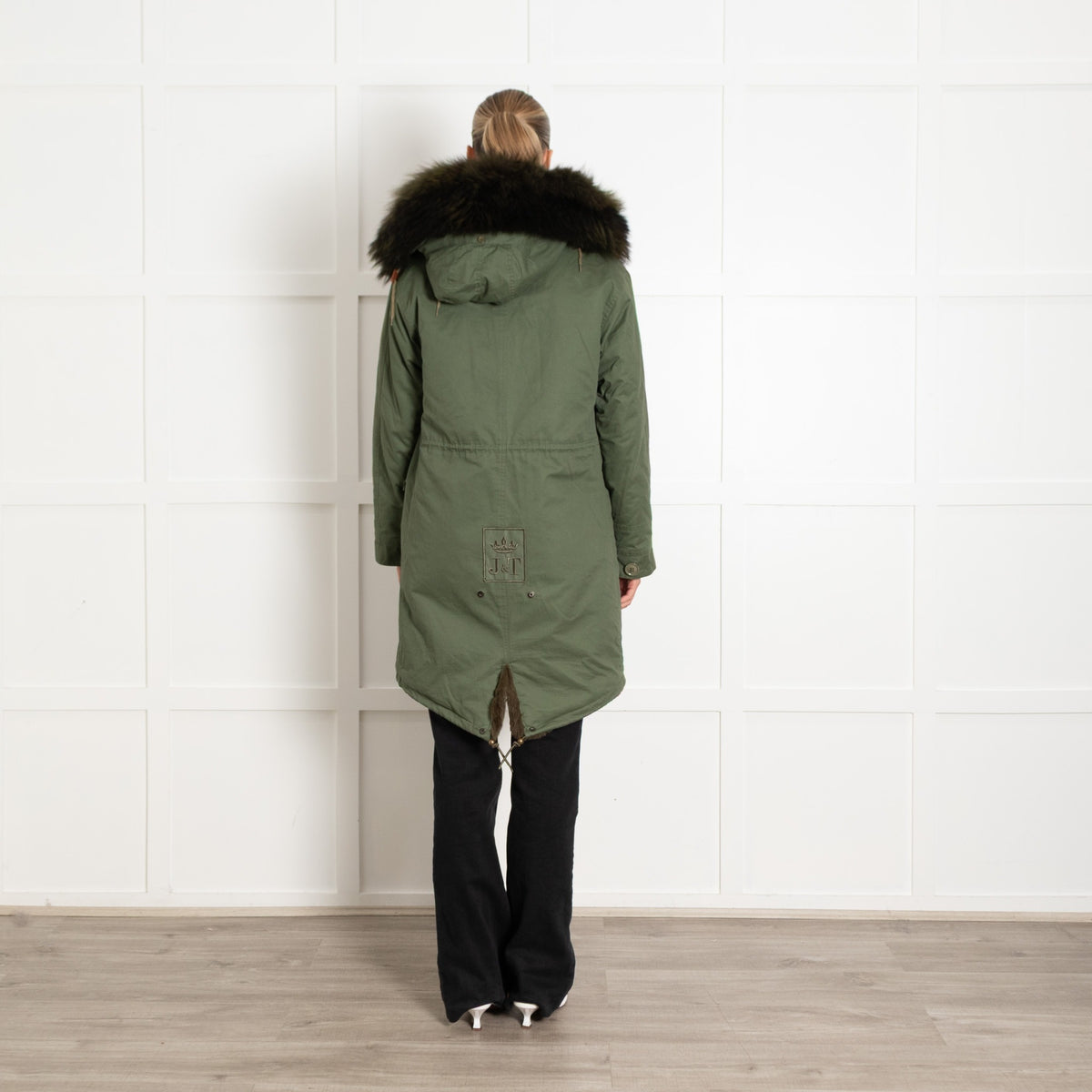 Jane & Tash Khaki Faux Fur Lined Real Fur Trim Parka - Image 5