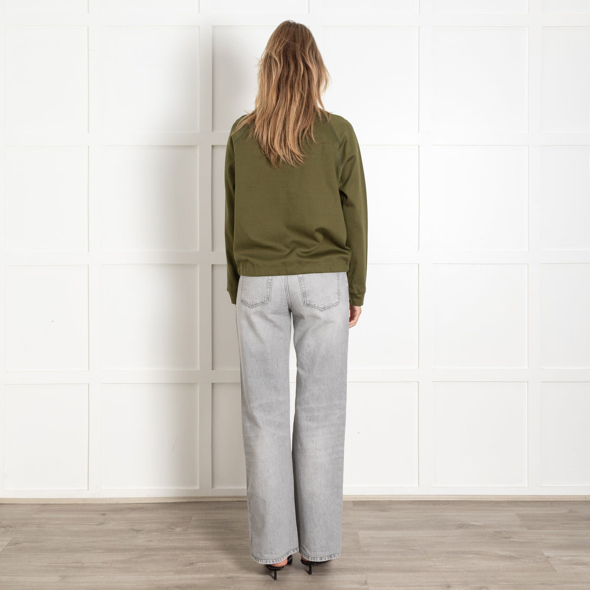 Jil Sander Green Drawstring Long Sleeve Top - Image 5